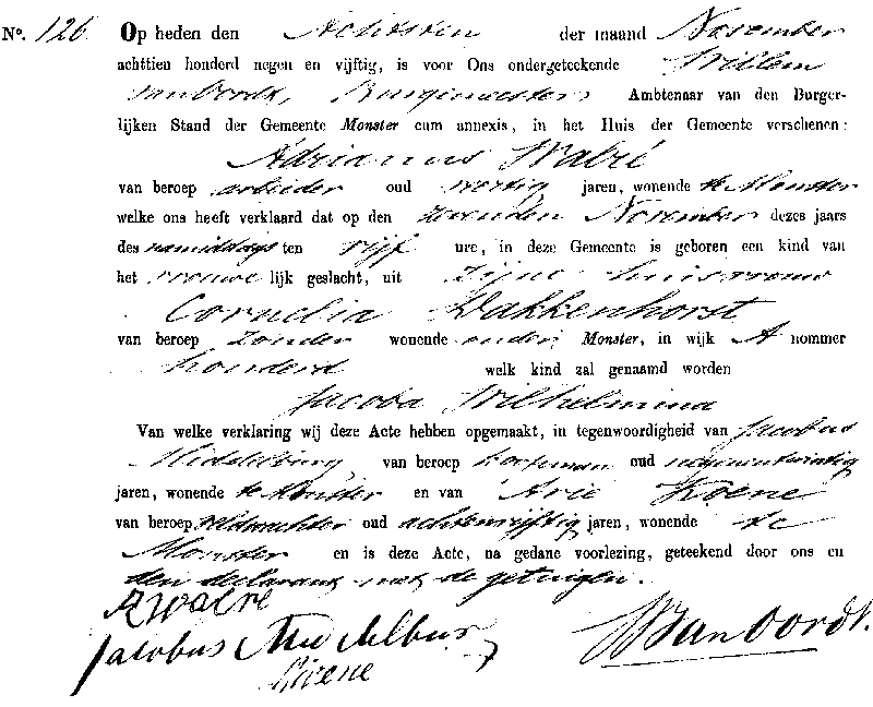 18591108 geb akte 126 Jacoba W dv A Walre - C Dakkenhorst